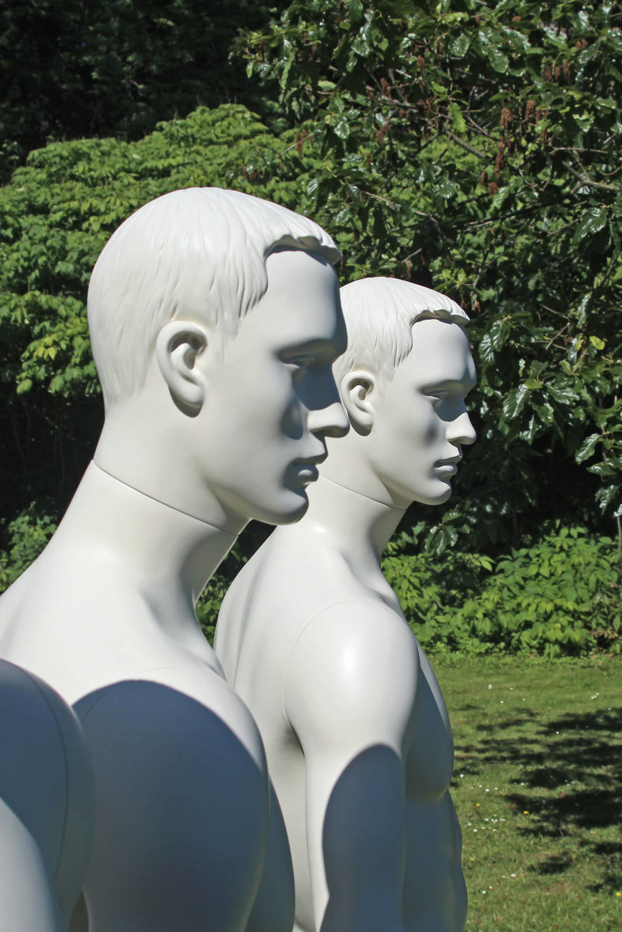 Stylized mannequins in nature