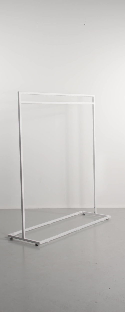 fair stand in white. Can also be used in clothing stores or in the home wardrobe