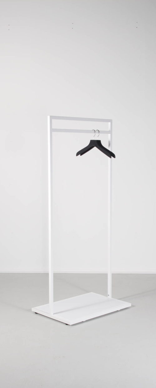 Clothes rack white with base plate