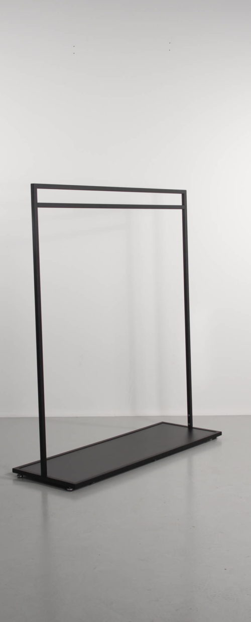 Nice black stand with base plate. Exhibition stand or clothes stand for the clothing store