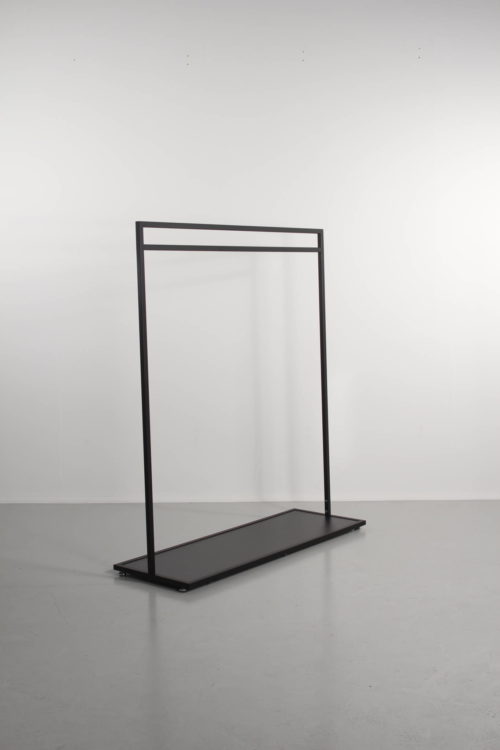 Nice black stand with base plate. Exhibition stand or clothes stand for the clothing store