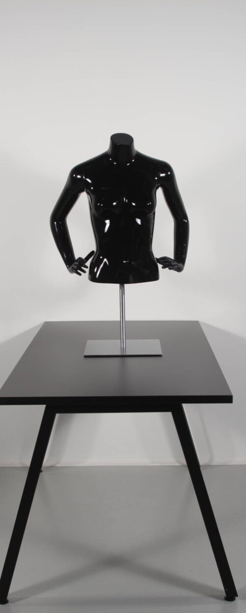 Flot dame torso kort model. sort højglans. Høj kvalitet til billig penge