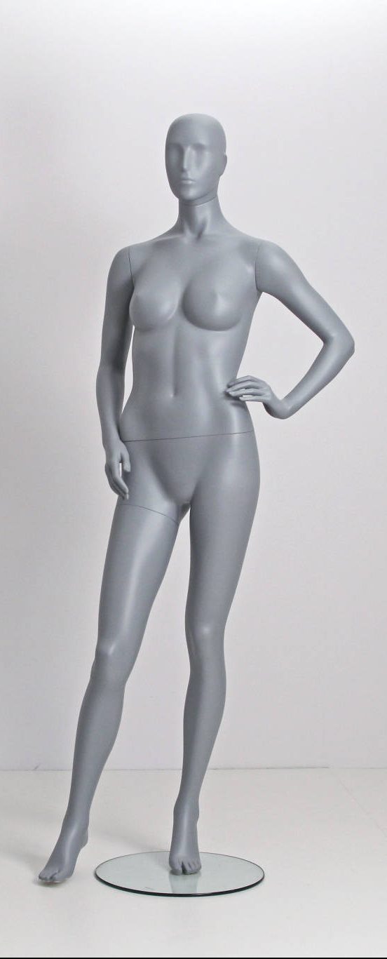 Women's mannequin - Abstract head - gray - side arm - size 38
